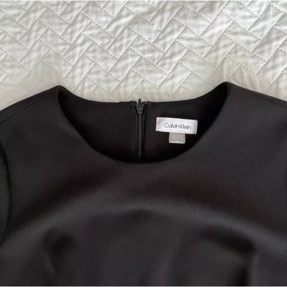 Calvin Klein Black 3/4 Sleeve Dress With Multi-Colored Embellishments size 8 new - Picture 5 of 11